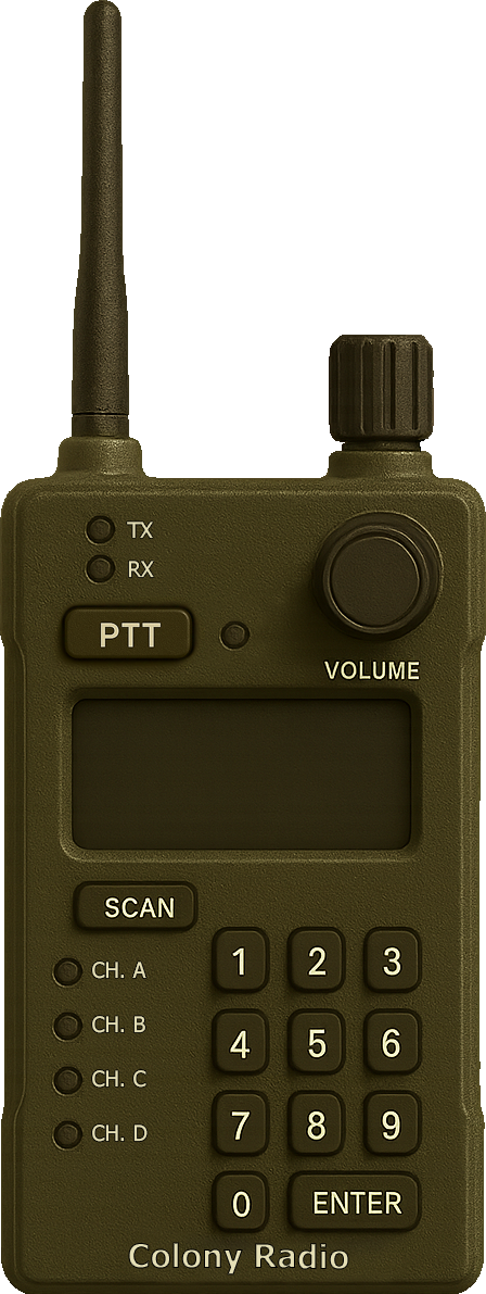Colony Radio handheld overlay UI